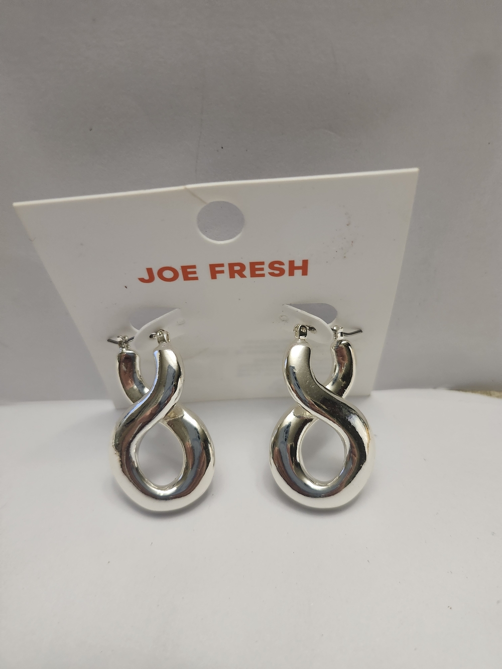 Joe Fresh Silver Twisted Loop Earrings